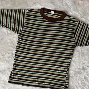 Vintage 1970s JCPenney Multicolor Striped Kids Tee